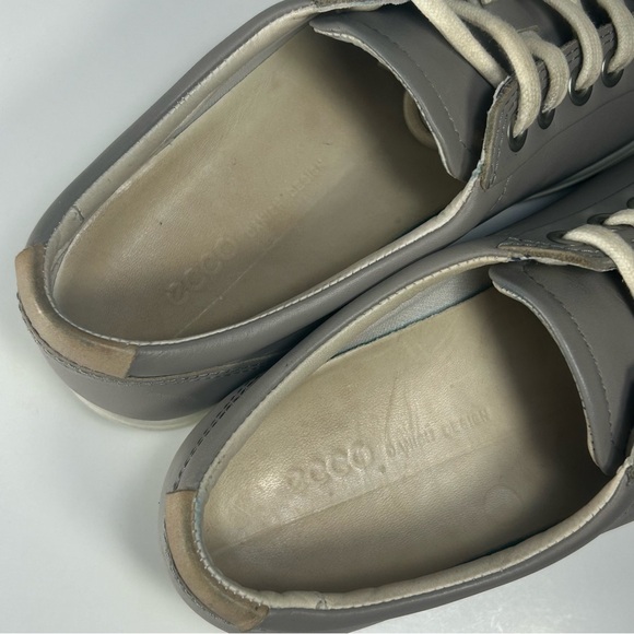 Ecco Soft 7 Oyster Grey Leather Lace-up Comfort Sneaker Shoe Casual Women’s Sz 6 - Picture 12 of 15